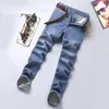 Causal Men Jeans New Fashion Mens Stylist Black Blue Skinny Ripped détruit Stretch Slim Fit Hip Hop Pantalon Top Quality B1