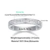 925 Srebrne srebrne pierścienie dla kobiet 2 mm księżniczka Cut All VVS Diamond Reagement Moissanite Kobiety