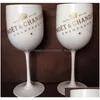 Copos de vinho 2pcs Party Plastic Party White Champagne Glass Moet Drop Drop Deliver Home Garden Kitchen Dining Bar Drinkware Dh5fp