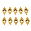 Sacs de rangement 10pcs DCMT070204 YBC251 Blades Gold Carbide Inserts CNC Lathe Cutter pour tour de virage