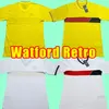 1985 1988 Watfordesメンズレトロサッカージャージナショナルチームホームイエローアウェイホワイトフットボールシャツ半袖ユニフォーム