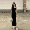 Городские сексуальные платья Осень Pure Sleless Women Women Sexy Sweath Hotsweet Korean Style Fashion All-Match Vestido Feminino Новое прибытие Популярное шикарное D240427