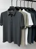 Mens Lopup Hollow Shortlevened Polo Shirt Silk Sestate Summer Mesh Business Fashion Maglietta da golf Maschio 4xl 240424