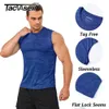 Tacvasen hızlı kuru tank üstleri kolsuz t-shirtler erkek spor salonu fitness hafif egzersiz tişört çalışıyor spor giyim kas tişört yeleği 240428