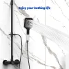 Establecer 2023 New Black Water Shower Head de ducha ALTA PRESIÓN RAVINACIÓN 7 MODES Ajustable Un botón de parada de llave para el accesorio de baño