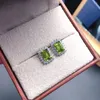 Studörhängen naturlig peridot för daglig slitage 5mm 7mm silver 925 smycken