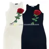 Rose Decoration Dress Women Tight Fitted Dresses Summer Sexy Bodycon Dress Casual Style Sleeveless Dresses