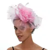 Chapeaux à bord large chapeau seau nouveau cocktail pour femmes mode femme fleur fascinateur fascinateur église kentucky derby robe y240426