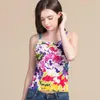 Women's Tanks Silk Flower Print Knit Cami For Women Summer Top Fashion White Tops Clothes Tank Corset Shirt Womens Clothing Sexy Outfits