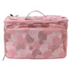 Sacs de rangement Sac à tricoter rose rose Oxford tissu bricolage portable multifonctionnel porte-crochet avec séparateurs pour les boules de fil à aiguilles