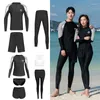 Frauen Badebekleidung 2024 Koreanische Langhülle Rash Guards Paare Multi -Stücke Badeanzug Patchwork Reißverschluss Badeanzüge Surfing Hose