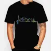 T-shirt maschile Mountain Bike Heartbeat Biking Print Mens T-shirt Casual Print 2021 Summer Shor Shves Black Tshirt TS Plus size Camiseta Y240429