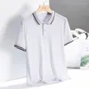 Polos pour hommes Polo Ship Polo Men Summer Male masculine Solide Couchons Cool Camping Top Tees Bussiness Vêtements Slim Fit Plus taille