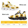 Casual Shoes Whereisart Luxury European Floral Women's Black Lace Up Ladies Platform Sneakers Daily Par Golden Chain Flat Dropship