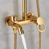 Set Gold Polish Badezimmer Regen Dusche Wasserhahn Bad Dusche Mischer Tippen Sie 8 Zoll Niederschlagskopf Dusche Set System Badewanne Wasserhahnwand montiert