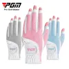 Handschuhe pgm 1 Paar Frauen Open Fingergolfhandschuhe atmungsaktives Mesh PU Sonnenschutzmittel Finger Abdeckung Links und rechts Hand St032