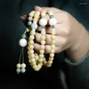 Seme di corda a mano radice in pelle gialla a filo 108 braccialetto giada giada bodhi cravatta lady accessori regalo donne