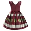 Mädchenkleider Baby Girls Blumenspitzenkleid für Kinder Prinzessin Weihnachten Tolder Hochzeit Party Paillettenkleider mit großen Bogenkindern Kleidung