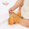 Sandálias Sandálias recém -nascidas da moda Princesa onda de onda de renda infantil infantil de infância de verão pU non slip shoesl240429