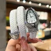 Luxury Snake Designer Women Bekijk dames diamant lederen band armband horloges topmerk polshorloges voor dame verjaardag kerstdag voor moederdag cadeau