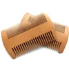 Pennello per capelli tascabile barba in legno pettine doppi lati pettini in legno super stretto