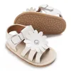 Sandały 0-18m nowonarodzone buty dla dzieci dziewczyna urocze kwiat Summer Pu miękki guma Sole anty slip dziecko Pierwszy krok buty Sandalsl240429