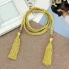 Belts Handmade Braided Women Waist Belt Vintage Thin Bohemian With Tassels Decors Decorative Dress Drop