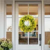 Flores decorativas de 35 cm Corona de puerta de entrada Simulada eucalipto hojas de primavera hecha a mano para el verano para la boda accesorios de decoración de las ventanas de la pared