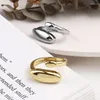 Cluster Rings WTLTC 2024 Ins Oval Dome Stacking Finger Retro French Geometric Thumb Open Irregular Band Ring For Women Gifts