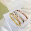 Van Cl AP Classic CNC Kaleidoscope Bracelet Fomens 18K Rose Gold large Édition étroite Clover Lucky V Net Red Same Same Buckle J9W7