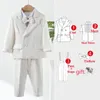 Ensembles de vêtements Robe blanche pour garçons 2024 Élégant ensemble de vêtements de garçon en tenue formelle pour enfants Blazer Pantalon 1 st Banquet Banquet de fête d'anniversaire