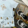 Vêtements pour enfants classiques mignons ours à manches courtes Suisse à manches estivales Sweat-shirt décontracté pour les filles bébé garçon bébé ensemble de vêtements de luxe 66-100 cm CSG2404297-8