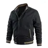 Giacche da uomo Bomber Giacca di volo primavera e autunno Black Fashion Vertical Vertical Zipper Baseball Abito da baseball Outdoor Street Casual Wear