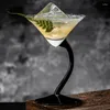 Wijnglazen Black Foot Glass Cup Creative Cocktail Cups Goblet Martini Spiral Bar Keukengereedschap
