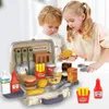28ps Kid Kitchen Kitch Toy Set Sale Play Play Gift Gift Baby Play Food Kit Hamburger Fresh Fries Fries Coke Coke Game 240420