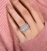 チョウコンブランドユニークな結婚指輪ラグジュアリージュエリー925スターリングシルバーローズゴールドオーバルカットホワイトトパーズCZダイヤモンドジェムストーンWO1512898