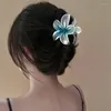 Gradient Grand Fleur Clip de cheveux acrylique pour femmes épingles à cheveux sucrées Crab Cramp Barrettes Hawaiian Accessoires