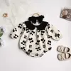 Rompers herfst nieuwe babymeisjes kleren Peter pan kraag peuter bodysuit bloem één stuk H240509