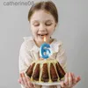 Bougies 1pc d'anniversaire gâteau de gâteau bougies Blue Rose Birthdle Digital Candle Memorial Day Party Cake Decor For Girl Boys Cake Accessoires D240429