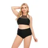 Swimwear féminin Grand Tward Black Two-Piece Sept Sept Swimsuit for Women Femmes Sexy Bather Summer Summer BBW 2 PIÈCES SUITS SUIT