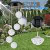 Decorations Solar Powered Outdoor LED Solar Round Ball Wind Chime Lamp Garden Lawn Landscape Holiday Light Garden Decoration Lantern