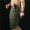 Herren-Shorts Tactical Werkzeug Herren Sommer Schnell trocken Multi-Pockets Sport mittlere Hosen wasserdichte Verschleiß-resistente Kletterverkleidung