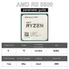 Ryzen 5 5500 processeur de processeur R5 5500 100% Brand 6 cœurs socket AM4 65W Game de bureau CPU sans frais.