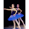 Stage Draag kinderdansprestaties Kostuums Leaf Ballet -rokken pluizig gaas
