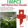 Décorations Kesla 100pcs 90/180/360 degrés de réfraction Buzzle jardin arrosant agriculture plante d'irrigation buse de splay brush pour les fleurs