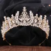 Tiaras 7 kleuren Luxe barokke opaal Crystal Tiara Crown For Women Wedding Party Dress Elegant Queen Bridal Bride Crown Headband