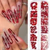 1000pcs Valentines Day RED Rhinestone 12 Grid FlatBack MixedSize Nail Crystal DIY Nonfix 3D Red Manicure Diamond ZB 240425