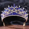 Tiaras 5 Colors Baroque Luxural Bridal Blue Red Crystal Tiara для женщин Женщины свадебные вечеринка корона платья аксессуары