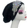Luxury Rhinestones Turban Cap for Women Pieted African Head Wraps Muslim Hijab Lady Gestante Turbante Mujer 240416