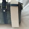 Hochwertige Denim -Leinwand -Tasche Frauen Kissenbeutel Designer Handtasche Klassischer Buchstabe Druck abnehmbarer Schultergurt mit gestickten Buchstaben Reißverschluss Offener Ledergriff